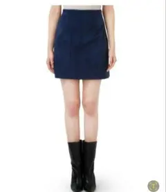 ルシェルブルー ミニスカート スウェード ネイビーブラック Mame ブーツ