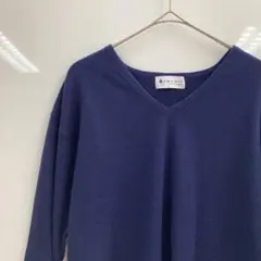 【JAYRO】ジャイロ　もちもちベーシックVネックニット　ネイビー　L