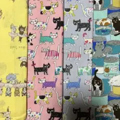 猫柄生地ハギレ