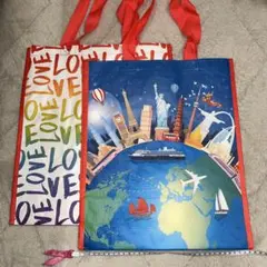 【新品２枚組】HomeGoods エコバッグ　約34x41x20cm アメリカ