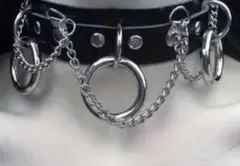 【新品未使用品】レザーと金属のゴシック風チョーカー パンク サブカル 地雷