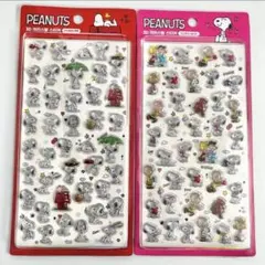 【韓国限定/正規品】PEANUTSスヌーピー 3D ボンボンドロップシール 2枚