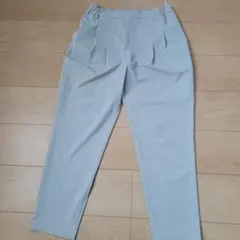 ライトグレー ワイドパンツ ゴムウエスト