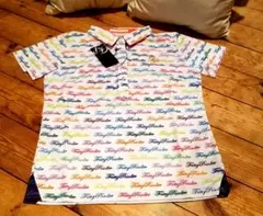 未使用タグ付き☆フェアリーパウダー マルチカラーロゴ入り 半袖ポロシャツ