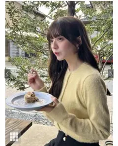 GRL ラメフェザーニットカーディガン