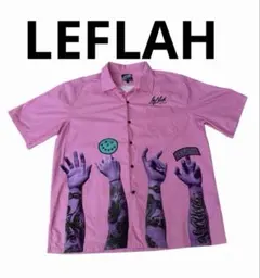 超劇レア！【LEFLAH】レフラー カラーシャツ タトゥープリント　XXLのサムネイル