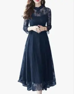 Sueeya ネイビー ワンピース ドレス　S