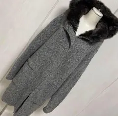 美品✨ZARA ザラ　柔らかニット　ロングパーカー　ジップアップ　コート　ファー