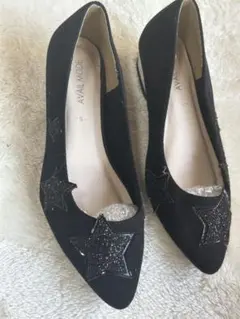 AVAIL MODE ブラック フラットシューズ 星型装飾