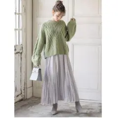 GRL サテンプリーツロングスカート