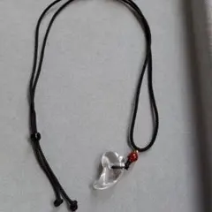 天然石 水晶勾玉ネックレス