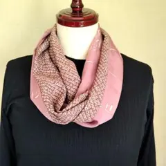 ねじりスヌード　二重　着物リメイク　ハンドメイド　小紋　絞り　絹　プレゼント