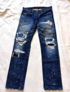 美品】 tetei ど根性デニム ダメージデニム size29 hyde着 - メルカリ