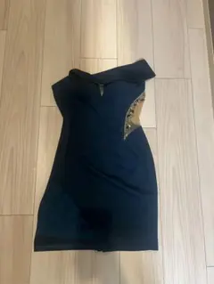 AR ANGEL ネイビーオフショルダードレス S