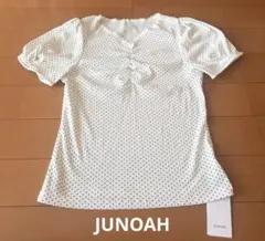 JUNOAH ドット柄　半袖Tシャツ　Mのサムネイル