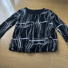レディースストライプ 長袖バルーントップス