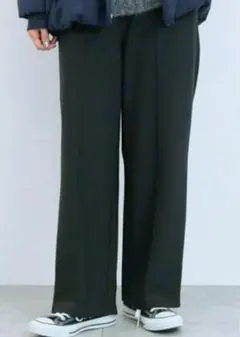 《未使用》Samansa Mos2 blue ネップジョーゼットパンツ