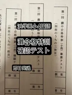 浜学園小４灘中合格特訓国語確認テスト　１年分