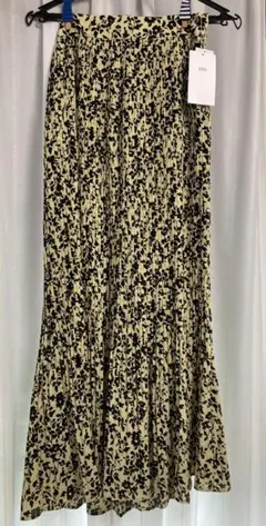 AZUL BOUQUET FLOWER PLEATS SKIRT イエロー