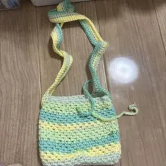 ハンドメイド 手編み ポシェット パステルカラー