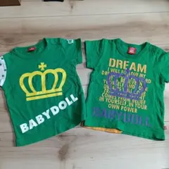 BABYDOLL グリーン Tシャツ 90cm 2枚セット　双子