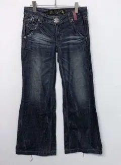 RED PEPPER 00s 平成ギャル古着 刺繍 ローライズ フレアデニム