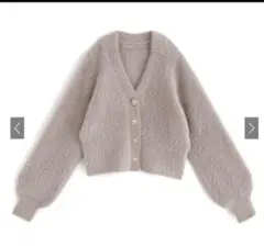フェザーニットパールボタンショート丈カーディガン