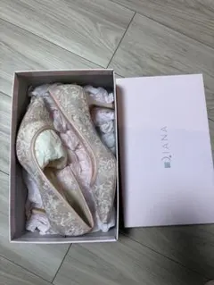 DIANA フラワー柄 ピンク ハイヒール