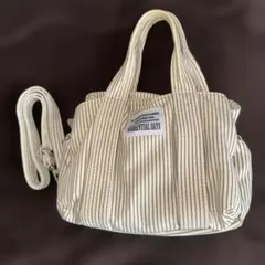 バッグ　ストライプ　ショルダー用ストラップ付き