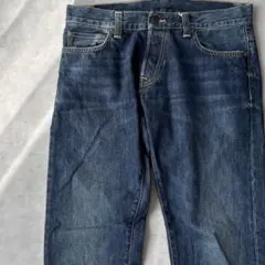 15130 カーハート 革パッチ スリムジーンズ デニムパンツ