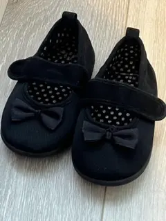 黒 リボン付き フォーマル　バレエシューズ　16cm