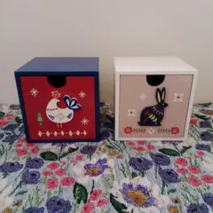 木製小物収納ボックス2個セット