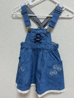 メゾピアノ デニムブルー ジャンパースカート