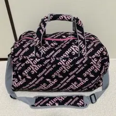 ミニーマウス 旅行用2WAYボストンバッグ (ブラック×ピンク)
