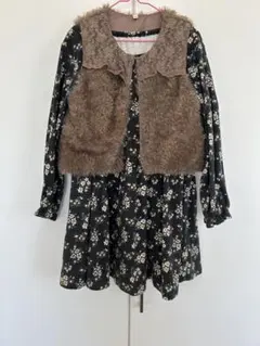 花柄長袖ワンピース 130cm