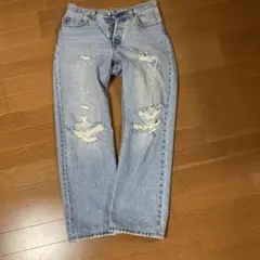 Levi's 501 Premium ダメージデニム W26 L30のサムネイル