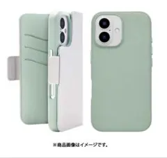 新品　UNiCASE 手帳型ケース iPhone 16 用　グレーのサムネイル