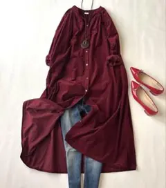 美品♡アーバンリサーチドアーズ コーデュロイ ロングワンピース ダークレッド