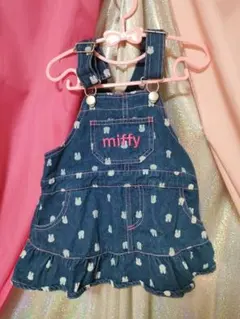 miffy ウサギ柄デニムワンピース 90サイズ ジャンパースカート