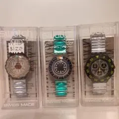 【動作未確認】Swatch Scuba 200 Seetang等、3本セット