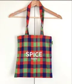 値下げ★カルディ　チェック柄トートバッグ　 スパイスバッグのサムネイル