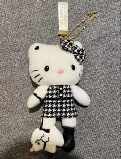 ハローキティ 50周年 ハローキティ展 千鳥格子 ぬいぐるみマスコット