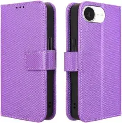 iPhone16e 手帳型 ケース アイフォン カバー 光沢 パープル