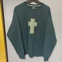90'sヴィンテージFRUIT OF THE LOOM十字架刺繍トレーナー　XL