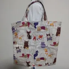 エコバッグ　トートバック　ハンドメイド　ネコ　猫　ねこ　サブバック