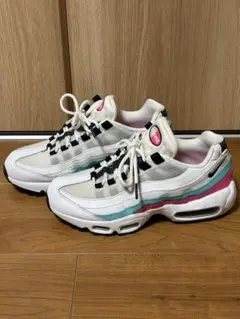 ウィメンズ ナイキ エアマックス 95 ホワイト/ブラック-オーロラグリーン