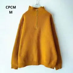 CPCM ハーフジップ ニット プルオーバー マスタード M オーバーサイズ