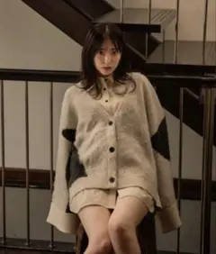 【mideal】ミックスカラーカーディガン