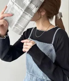 【DISCORT】前後2WAYリブメローロングスリーブ