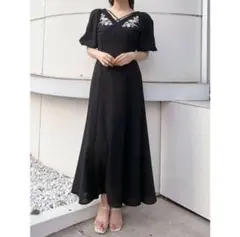 ②マーキュリーデュオ パーツエンブロイダリーワンピース ブラック M 夏 量産